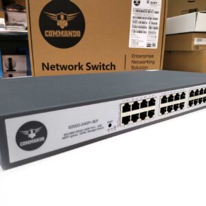 COMMANDO Soldier E2000 24GE Full PoE/PoE+, 4GE/4SFP Combo Uplinks, 450W, Managed Switch