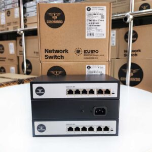 COMMANDO Scout E300 4FE Full PoE/PoE+, 2FE Uplinks, 65W, Unmanaged Switch