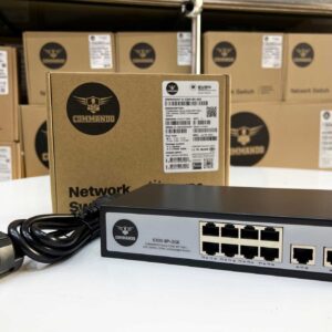 COMMANDO Scout E300 8FE Full PoE/PoE+, 2GE Uplinks, 130W, Unmanaged Switch